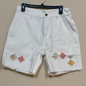 Easel White Patchwork Women Shorts NWT
